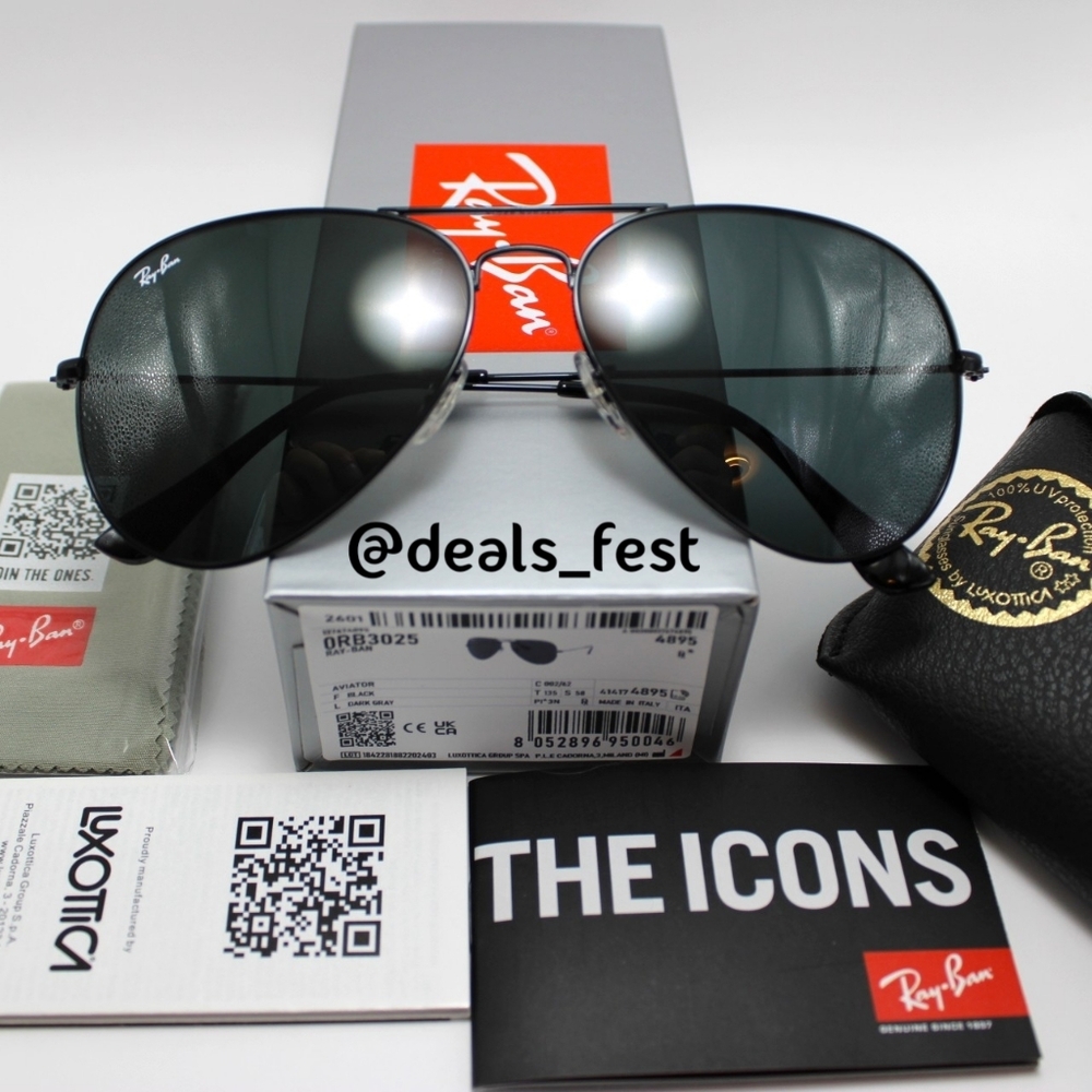 Model Display Ray-Ban Aviator Black RB3025 - Picture 4 of 17